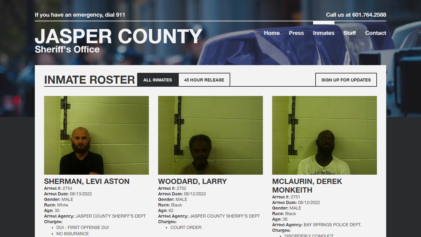 Inmate Roster | Jasper SO